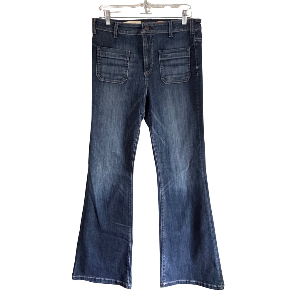 Pilcro and the Letterpress No. 31 Superscript Flare Jeans Dark Wash Denim 31